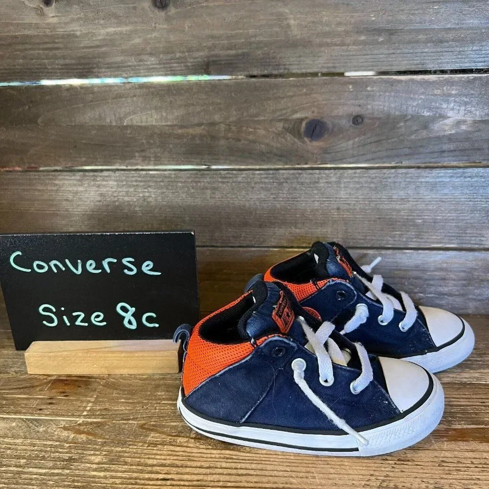Childrens Converse Chuck Taylor Allstar Blue Hi Top Sneakers Shoes Size 8 C GUC‎